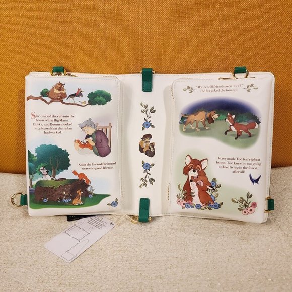 Loungefly Disney Fox and The Hound Classic Story Book Convertible Mini Backpack - Picture 7 of 13